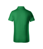 Tricou polo copii verde mediu vedere spate, ideal pentru personalizare profesionala si branding educational modern