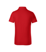 Tricou polo personalizat copii rosu vedere spate, ideal pentru branding educational si activitati organizate