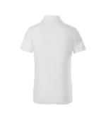Tricou polo copii alb vedere spate, produs profesional pentru scoli, cluburi si activitati educationale