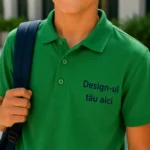 Tricou polo premium copii verde mediu pentru uniforme moderne si activitati recreative organizate