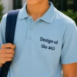 Tricou polo premium copii albastru deschis pentru uniforme moderne si activitati recreative organizate