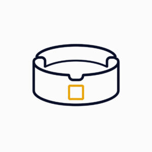 scrumieră personalizată cu logo – icon minimalist iRealPrint pentru produse promoționale și HoReCa
